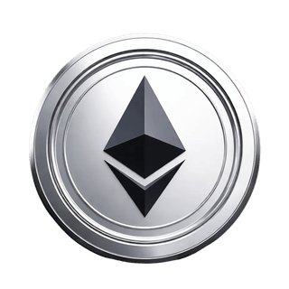 Element vizual suspendat reprezentând moneda Ethereum (ETH)